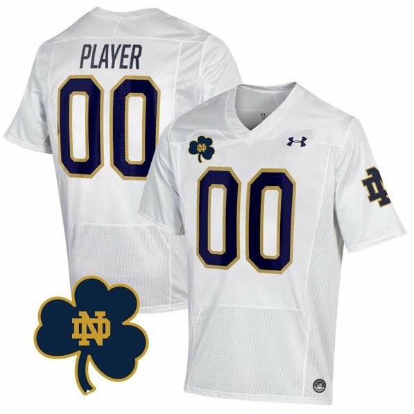 Men's Custom Notre Dame Fighting Irish Jersey Name and Number College Football Johnny Lujack Patch White