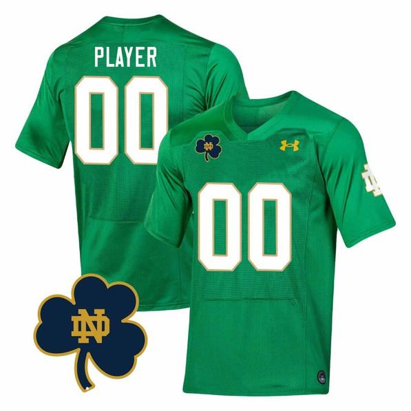 Men's Custom Notre Dame Fighting Irish Jersey Name and Number College Football Johnny Lujack Patch Green