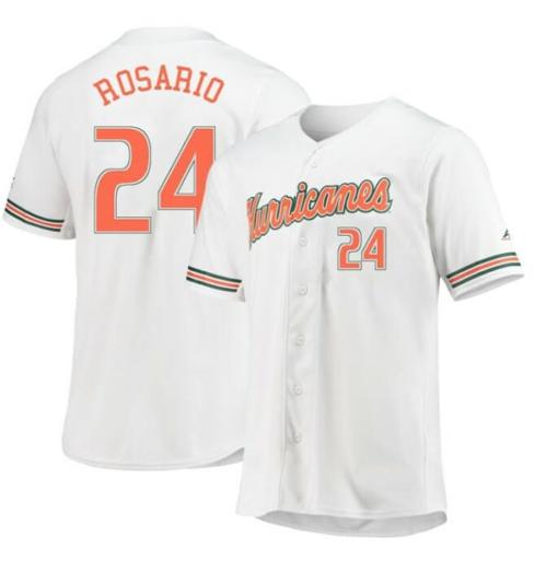 Men's Alejandro Rosario Jersey Miami Hurricanes Baseball NCAA College White Alumni #24