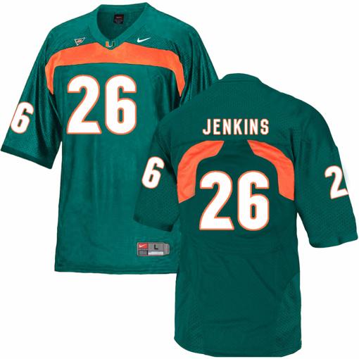 Men's Miami Hurricanes #26 Jenkins NCAA College Football Jersey Green