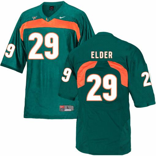 Men's Miami Hurricanes #29 Elder NCAA College Football Jersey Green