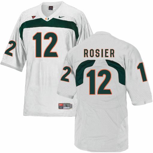 Men's Miami Hurricanes #12 Rosier NCAA College Football Jersey White