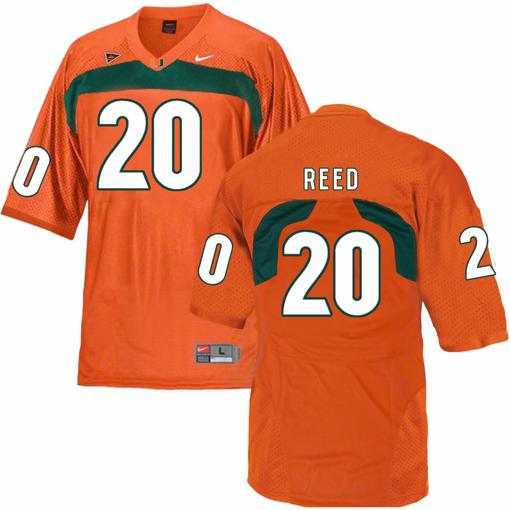 Men's Miami Hurricanes #20 Ed Reed NCAA College Football Jersey Orange