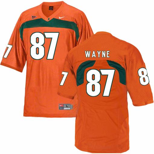 Men's Miami Hurricanes #87 Wayne NCAA College Football Jersey Orange