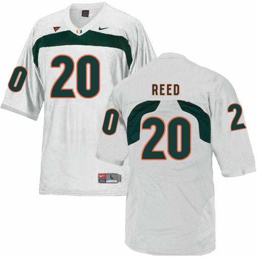 Men's Miami Hurricanes #20 Ed Reed NCAA College Football Jersey White