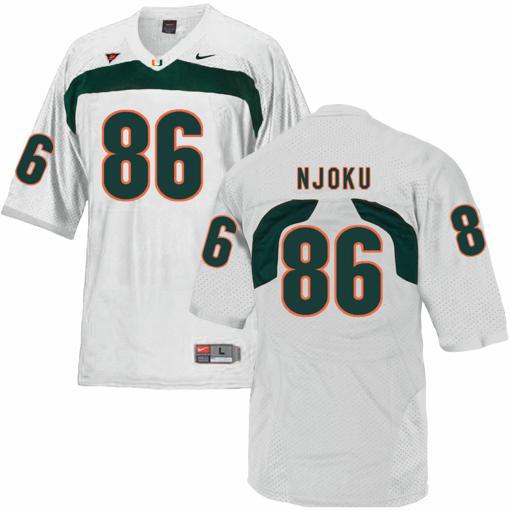 Men's Miami Hurricanes #86 Njoku NCAA College Football Jersey White