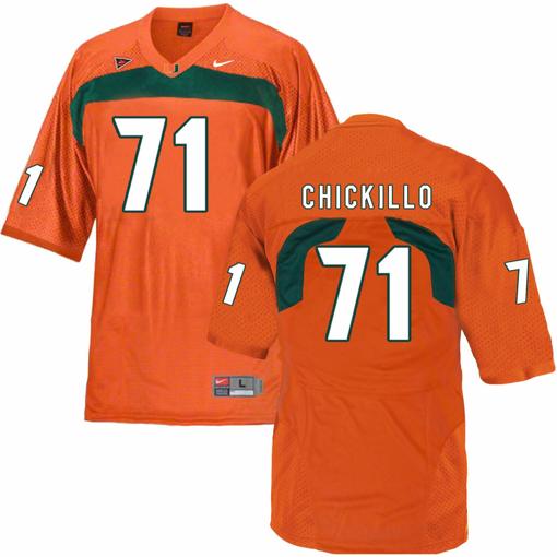 Men's Miami Hurricanes #71 Chickillo NCAA College Football Jersey Orange