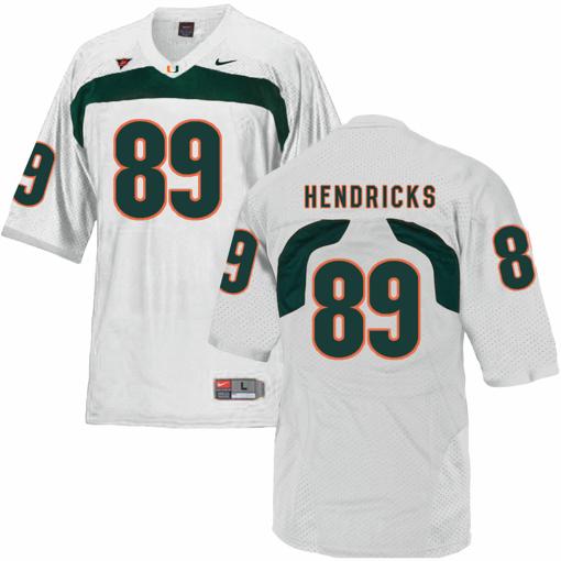 Men's Miami Hurricanes #89 Hendricks NCAA College Football Jersey White