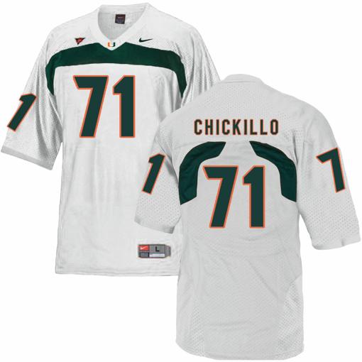 Men's Miami Hurricanes #71 Chickillo NCAA College Football Jersey White