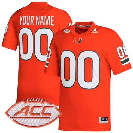 Men's Custom Miami Hurricanes Jersey Name and Number College Football Orange Home Game All Stitched