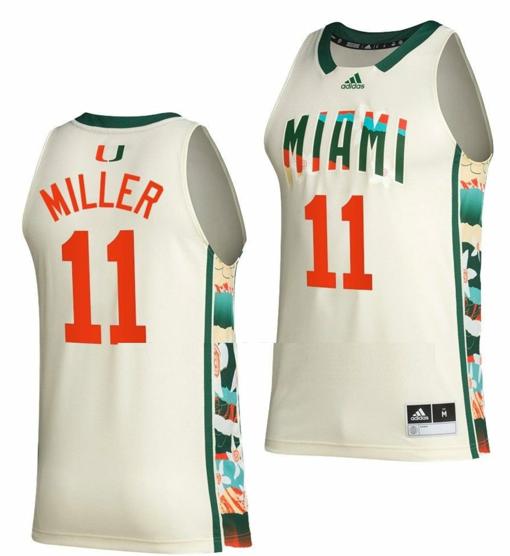 Men's Jordan Miller Jersey Miami Hurricanes College Basketball White Honoring Black Excellence #11