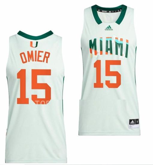 Men's Norchad Omier Jersey Miami Hurricanes College Basketball Honoring Black Excellence White #15