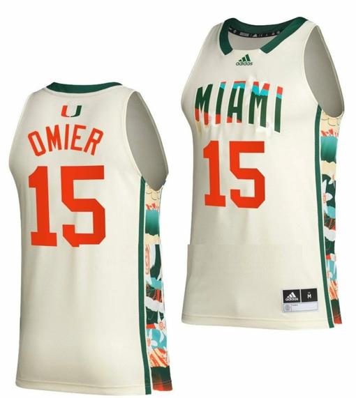 Men's Norchad Omier Jersey Miami Hurricanes College Basketball White Honoring Black Excellence #15