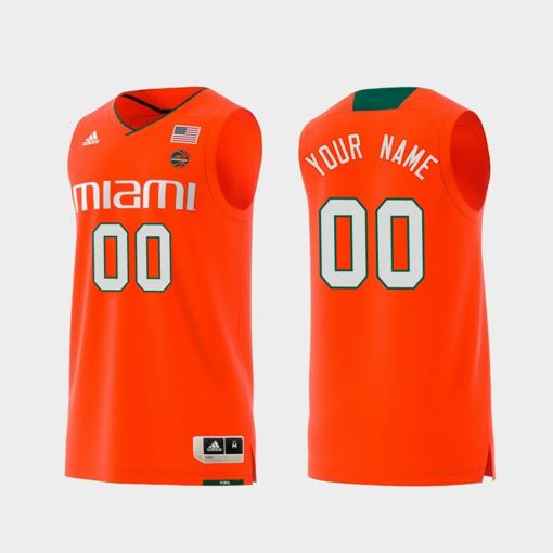 Men's Custom Name Number Miami Hurricanes Orange Replica Swingman College Basketball Jersey