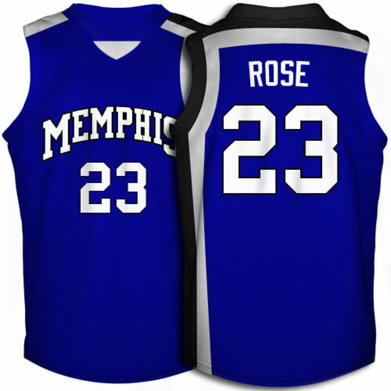 Men's Memphis Tigers #23 Derrick Rose NCAA Basketball Jersey Blue