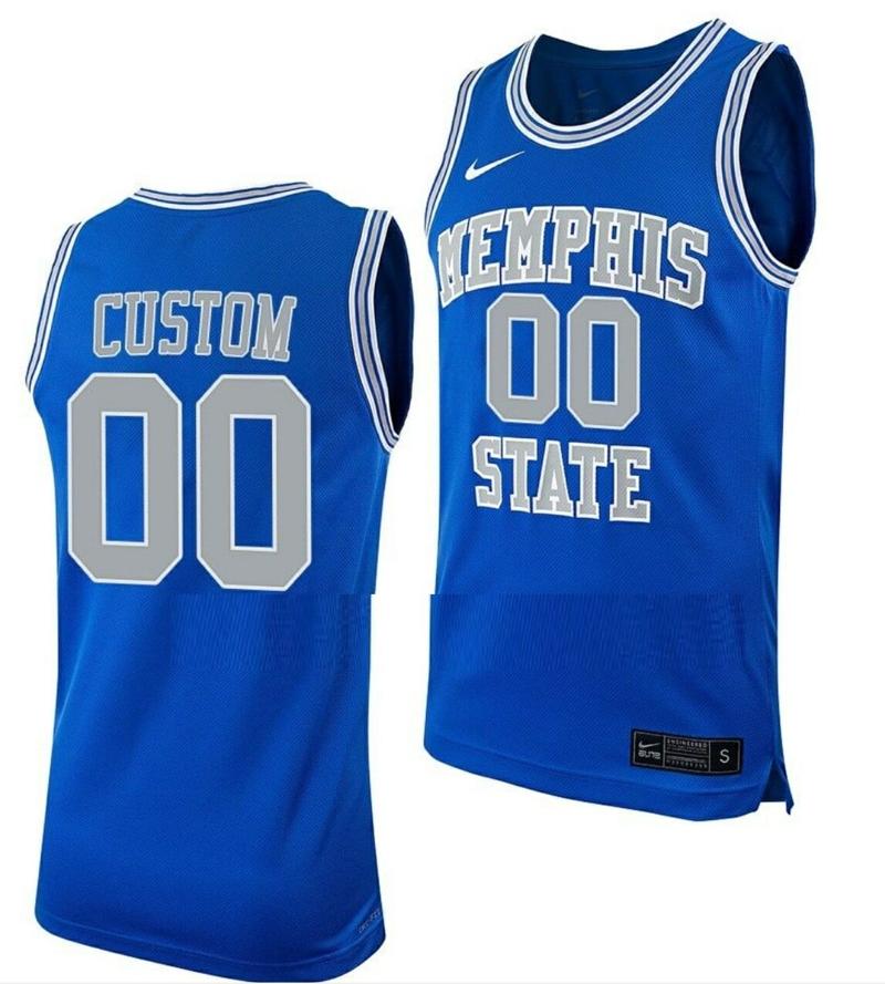 Men's Custom Memphis Tigers Jersey Name and Number College Basketball Replica Royal