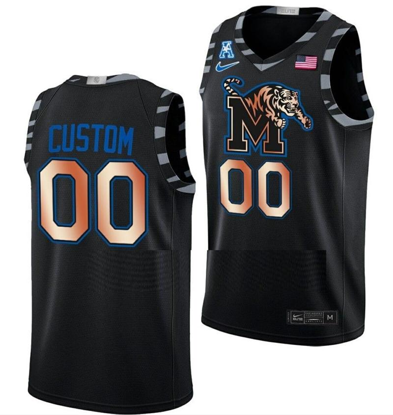 Men's Custom Memphis Tigers Jersey Name and Number College Basketball Black