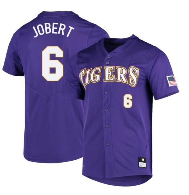 Men's Brayden Jobert Jersey LSU Tigers Baseball NCAA College Purple Alumni #6