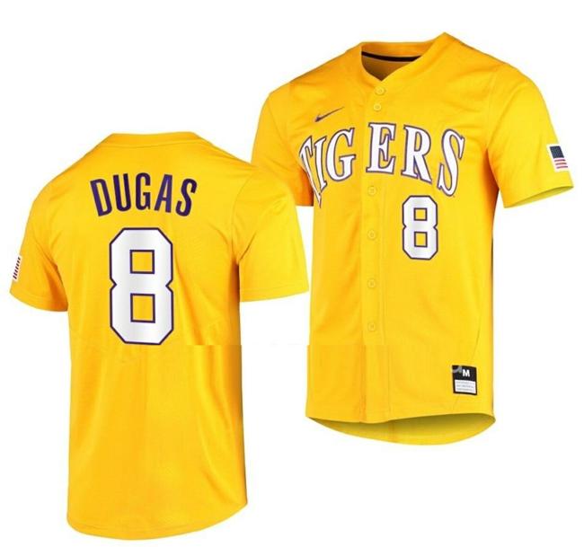 Men's Gavin Dugas Jersey Lsu Tigers Baseball NCAA College Vapor Untouchable Elite Gold #8