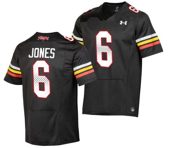 Men's Maryland Terrapins Jeshaun Jones Jersey #6 College Football Black 2023 Replica Uniform