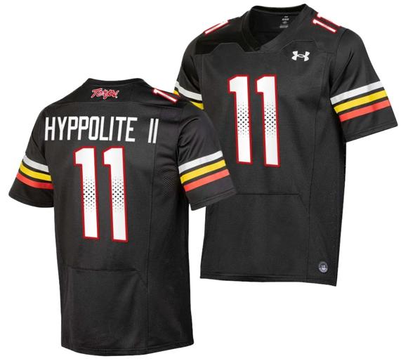 Men's Maryland Terrapins Ruben Hyppolite I Jersey #11 College Football Black 2023 Replica Uniform