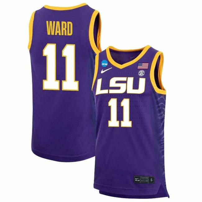 Men's Emily Ward Jersey LSU Tigers Basketball 2023 NCAA College Purple #11