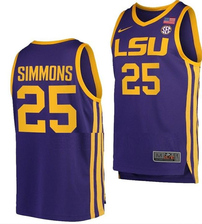 Men's Ben Simmons Jersey LSU Tigers College Basketball Purple #25