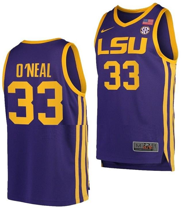 Men's Shaquille O'Neal Jersey LSU Tigers College Basketball Purple #33