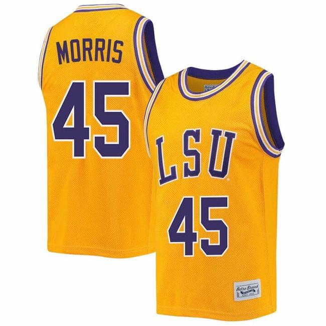 Men's Alexis Morris Jersey LSU Tigers Basketball 2023 NCAA College Retro Gold #45