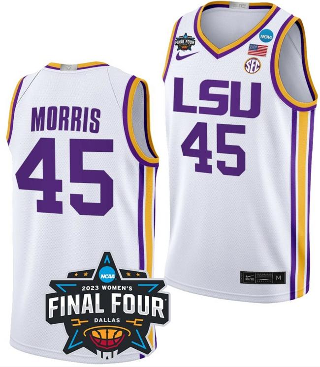 Men's Alexis Morris Jersey LSU Tigers College Basketball 2023 NCAA Final Four Garnet White #45