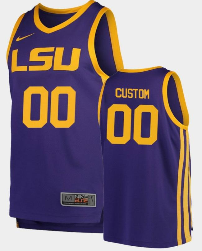 Men's Custom LSU Tigers Jersey Name and Number College Basketball Replica Purple