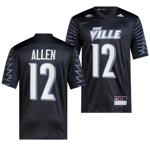 Men's Louisville Cardinals Brady Allen Jersey #12 College Football 2023 Premier Black