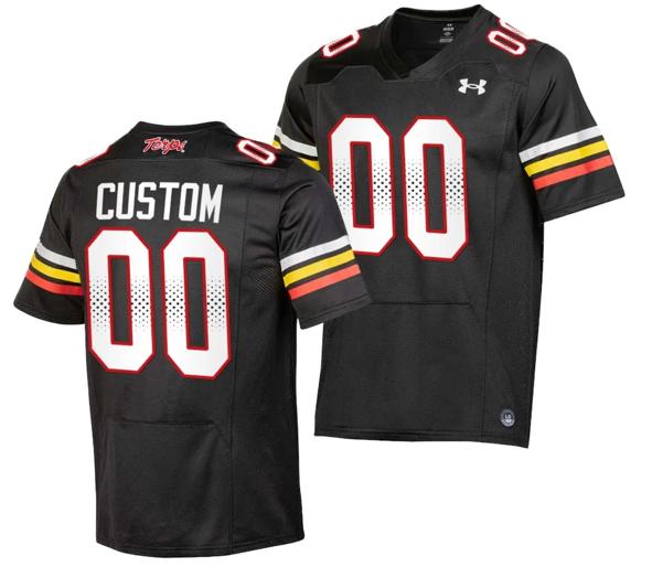 Men's Custom Maryland Terrapins Jersey Name and Number College Football Black 2023 Replica Uniform