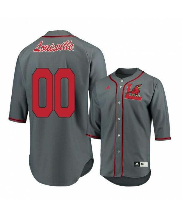 Men's Louisville Cardinals Gray Custom Name and Number Baseball Jersey