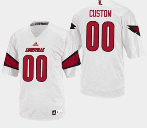 Men's Personalized Louisville Cardinals Jersey Name Number Football White