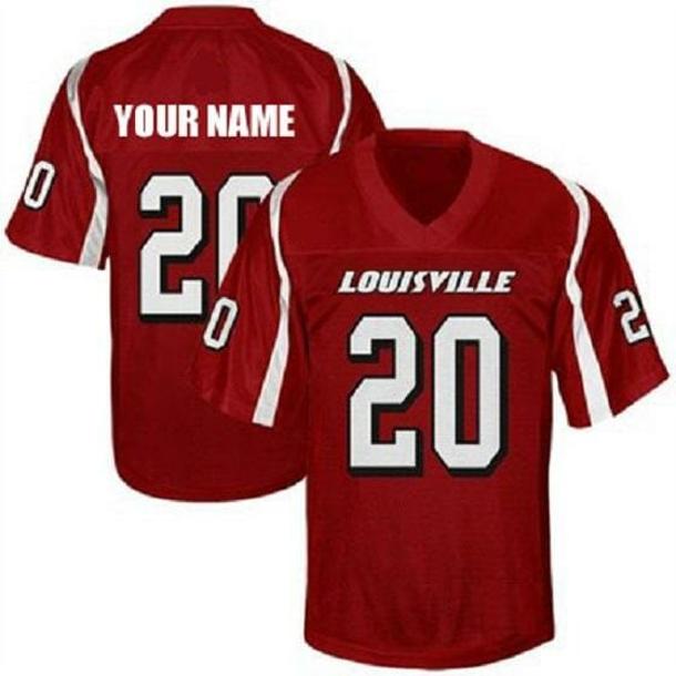 Men's Custom Louisville Cardinals Football Jersey Name Number NCAA Red