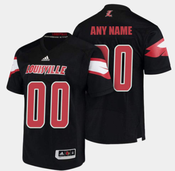 Men's Louisville Cardinals Custom Jersey Name Number Football Black