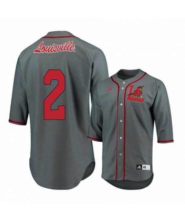 Men's Louisville Cardinals 2 Andrew Benefield Gray Baseball Jersey