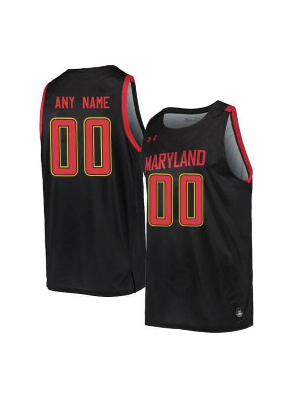 Men's Custom Maryland Terrapins Jersey College Basketball Name and Number Black Retro