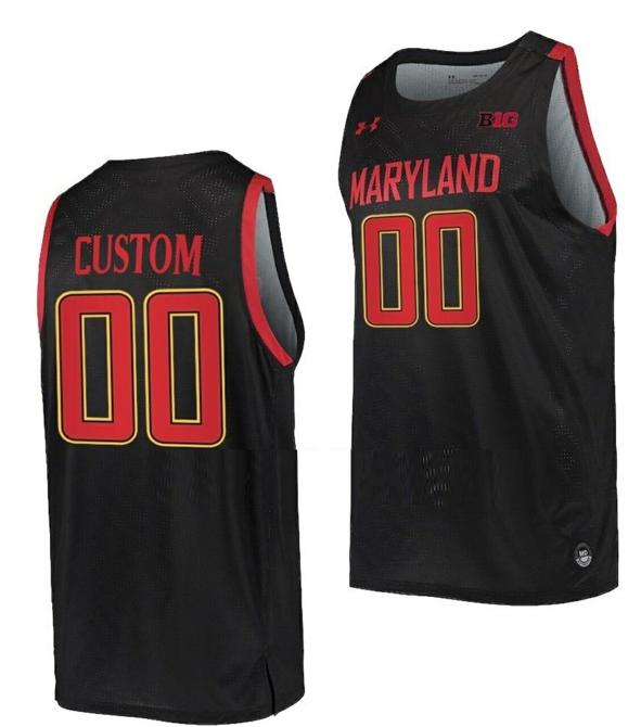 Men's Custom Maryland Terrapins Jersey Name and Number NCAA College Basketball Black