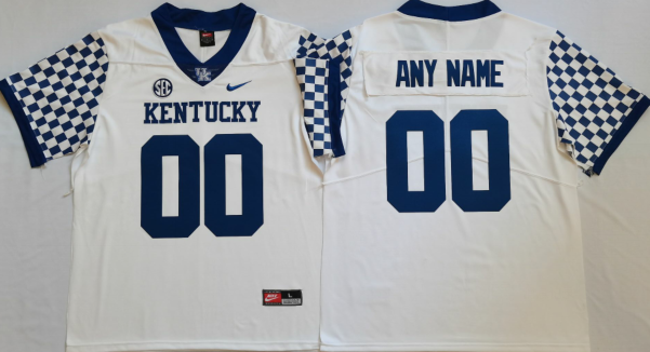 Men's Kentucky Wildcats Custom Jersey Name Number Football White