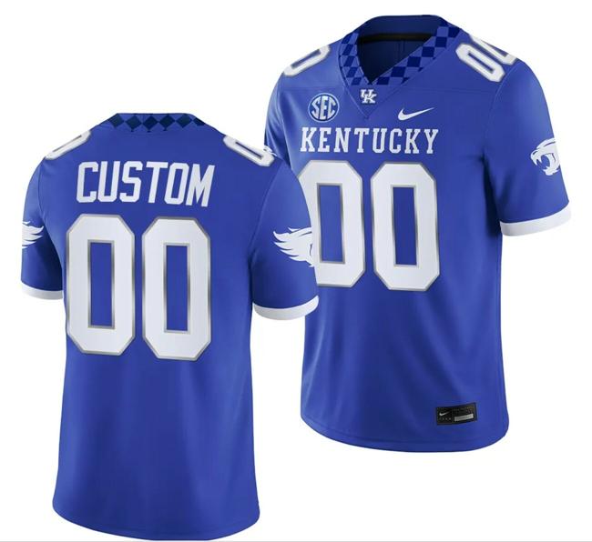 Men's Custom Kentucky Wildcats Jersey Name and Number College Football Game 2023 Blue