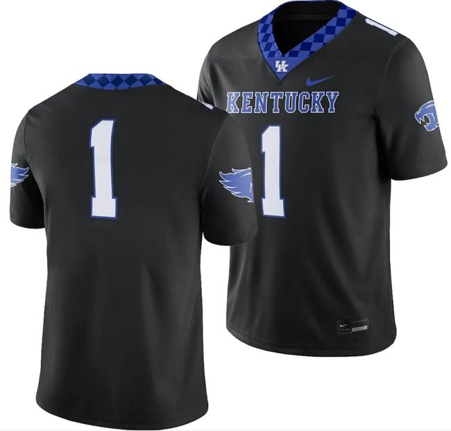 Men's Kentucky Wildcats Jersey #1 Alternate Football Game Black 2023