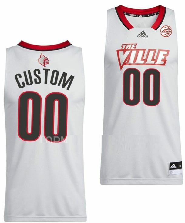 Men's Custom Louisville Cardinals Jersey Name and Number College Basketball Swingman White