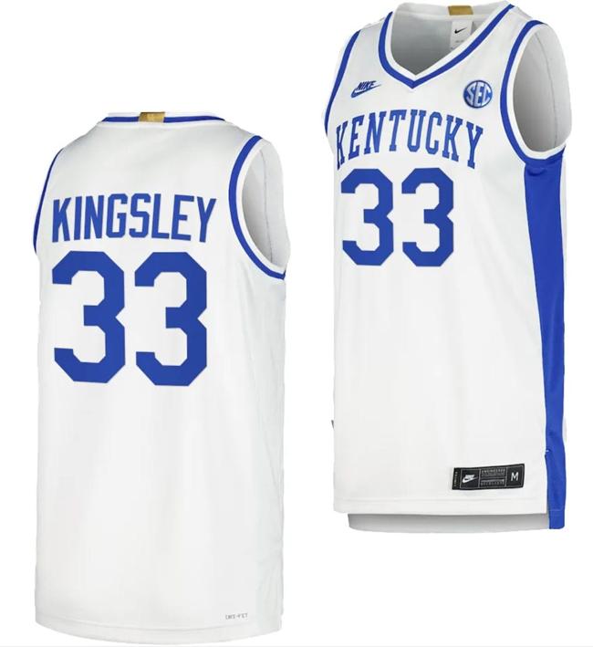 Men's Kentucky Wildcats Ugonna Kingsley Jersey #33 Limited Retro Basketball White 2023-24