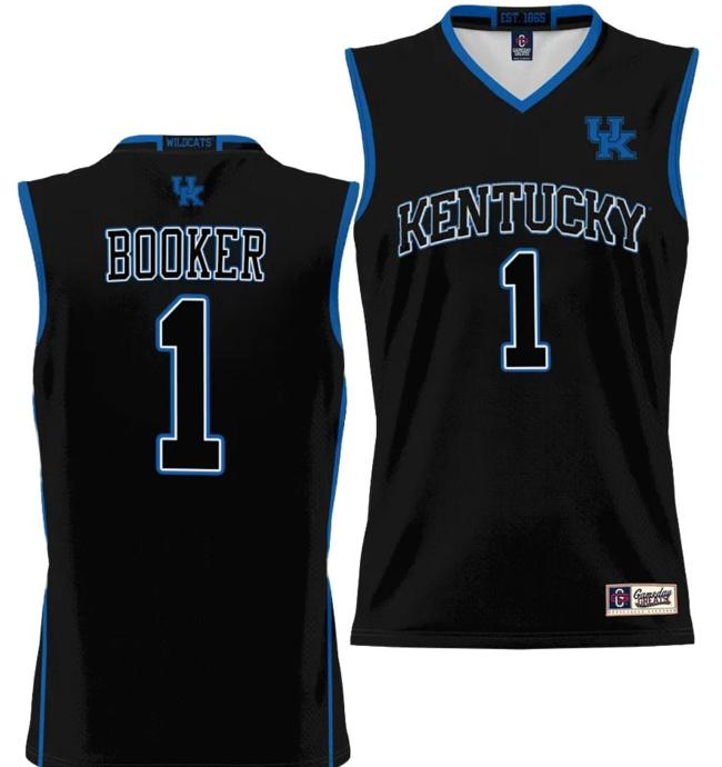 Men's Devin Booker Jersey #1 Kentucky Wildcats NIL College Basketball Lightweight Black