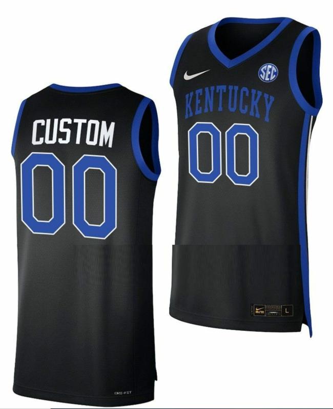 Men's Custom Kentucky Wildcats Jersey Name and Number College Basketball 2022-23 Black