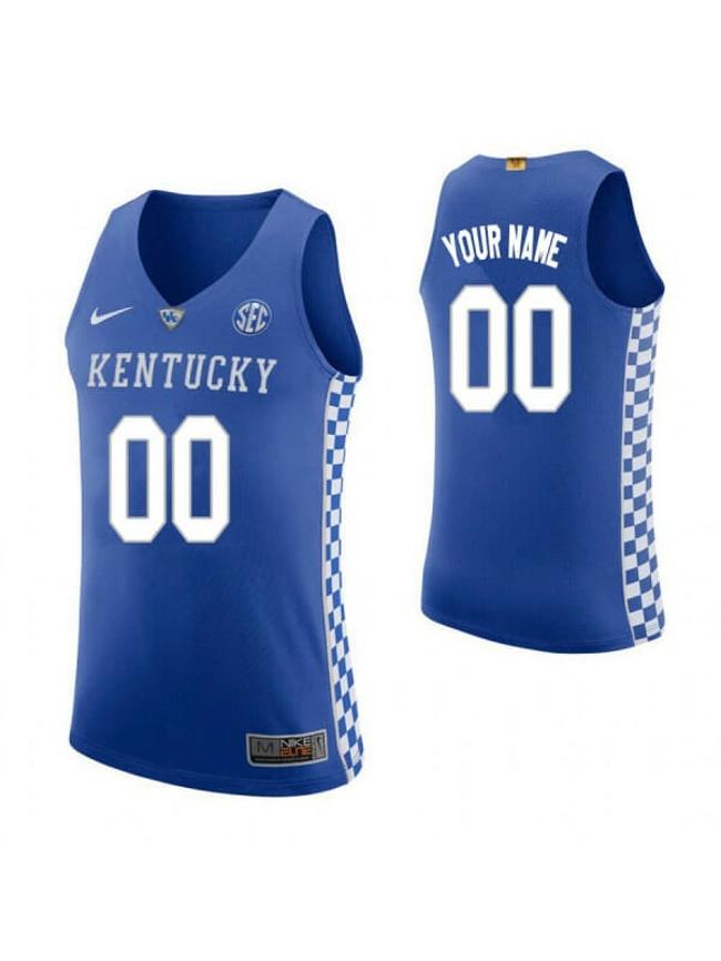 Men's Custom Kentucky Wildcats Jersey College Basketball Name and Number Elite Home Blue