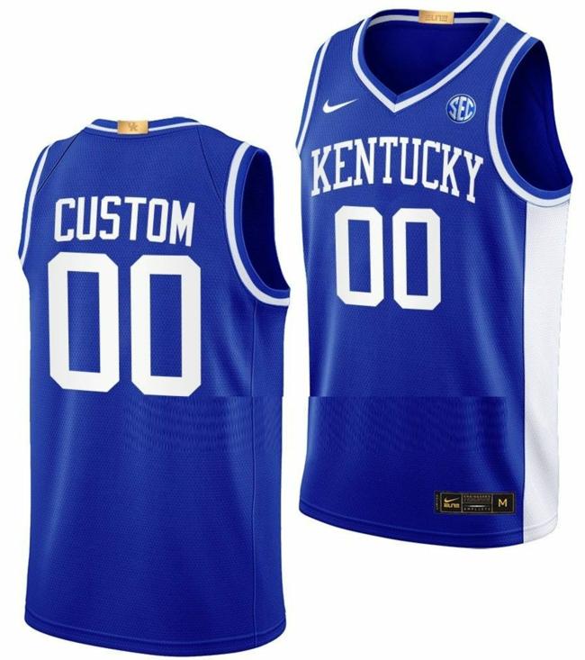 Men's Custom Kentucky Wildcats Jersey Name and Number College Basketball 2022-23 Royal Throwback