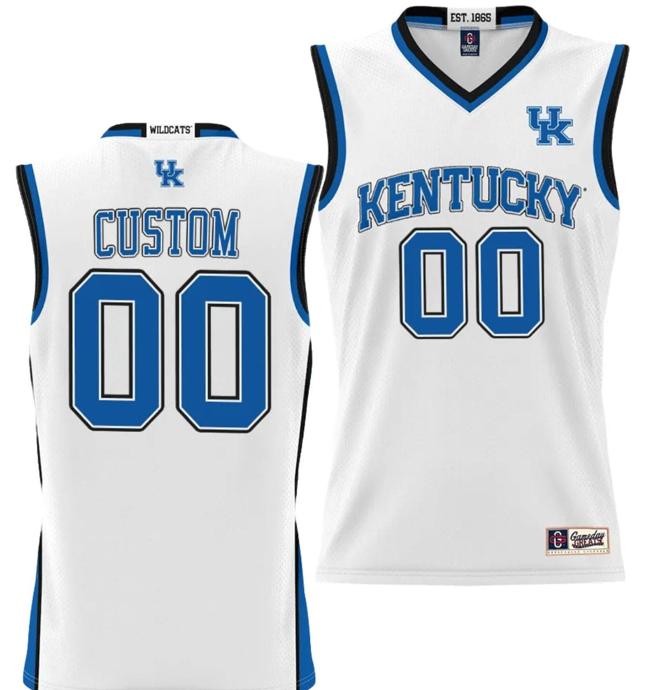 Men's Custom Kentucky Wildcats Jersey Name and Number NIL College Basketball Lightweight White